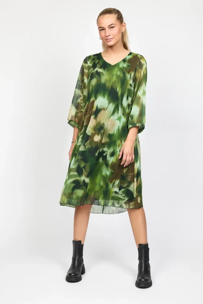 2Bizin vihreakuviollinen mekko