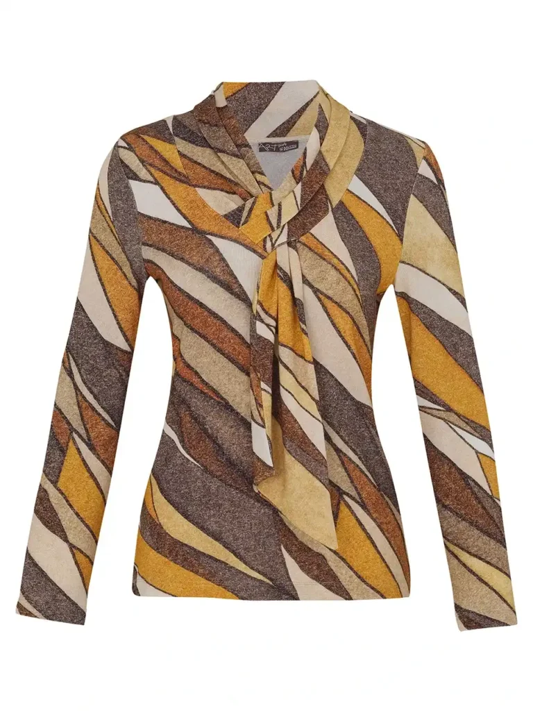 Dolcezzan keltabeigekuvioinen rusettineule