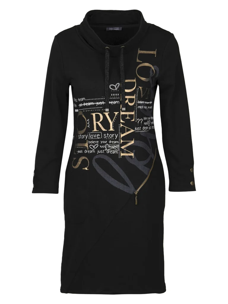 Dolcezzan mustakultahopeinen mekko