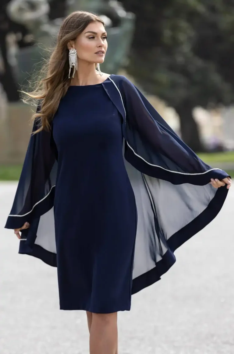 Frank Lymaninin sininen mekko viitalla-6