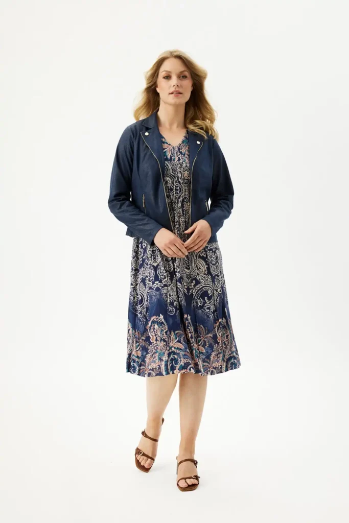 In Frontin sinipohjainen mekko