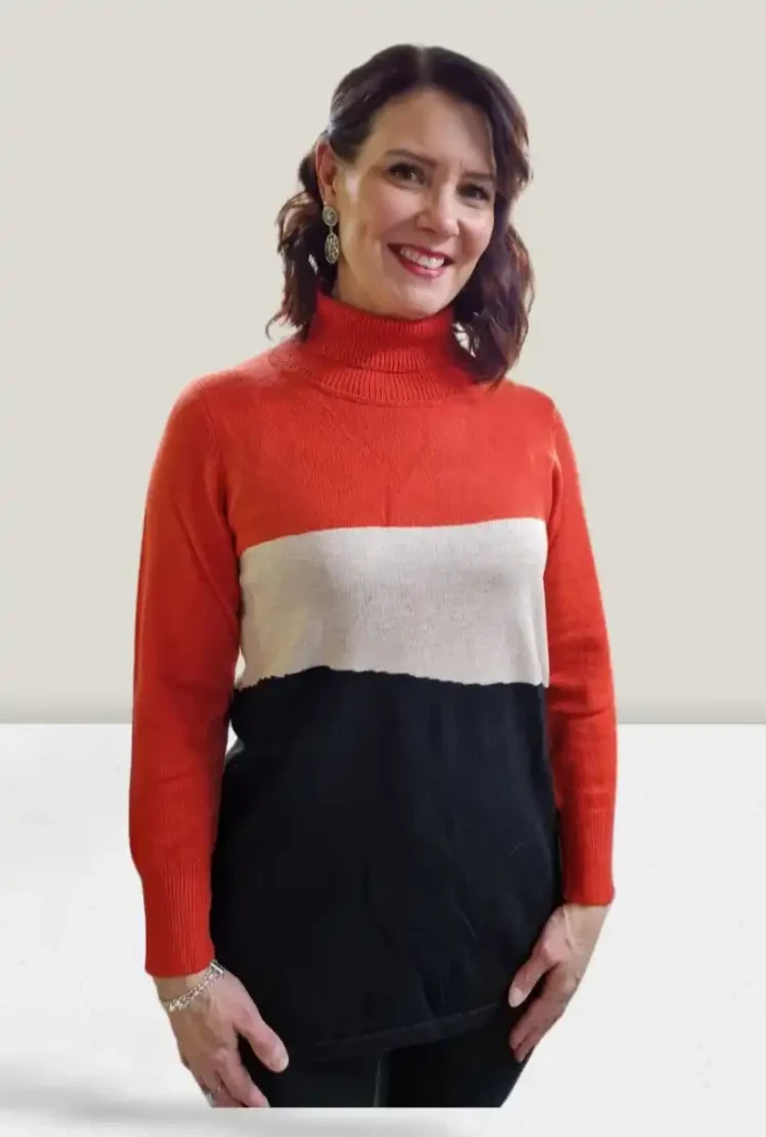 Mustavalko-oranssi neule