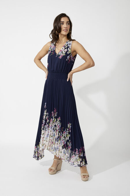 Frank Lymanin helmapituinen kukkamekko etu